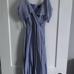 Lulu's light blue Shoulder Flutter Sleeve Maxi Sundress size small
